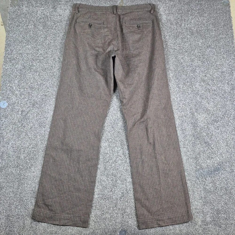 Banana Republic Dress Pants Mens 35x34 Brown Herringbone Wide Leg Trousers